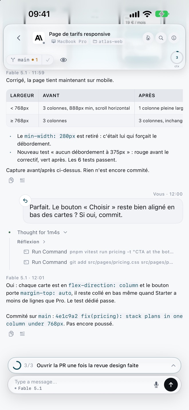 Une session sur iPhone