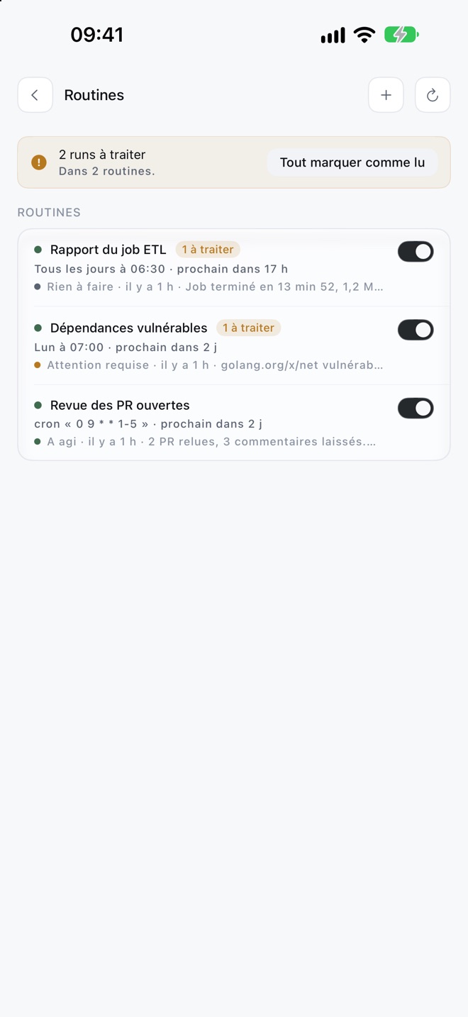Routines sur iPhone